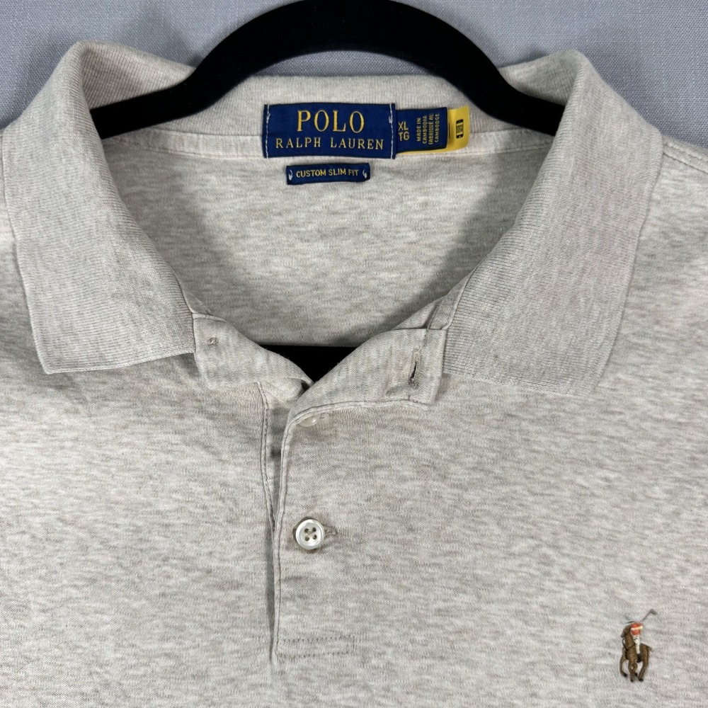 Polo Ralph Lauren Beige Short Sleeve Polo Flesh Logo Men's XL Preppy